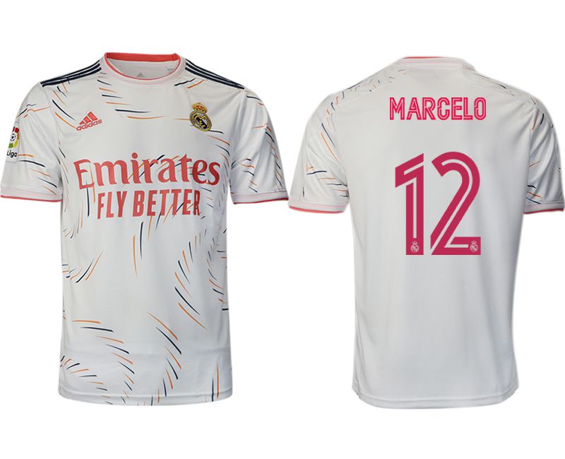 Men 2021-2022 Club Real Madrid home aaa version white #12 Adidas Soccer Jersey